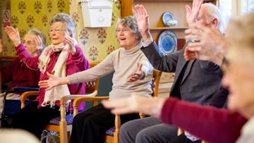 Residents get moving with Zumba at Wigston care home